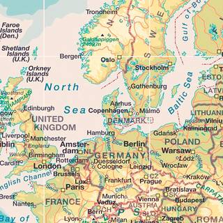 Verdenskort - Retro - Plakat - Str: 84 x 120 Cm