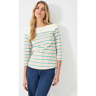 Crew Clothing Crew Clothing Company White Ecru 100% Cotton Essential Breton Stripe Top