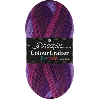 Scheepjes Colour Crafter Parade 407 Purple Blend Indhold: 100% akryl Vægt/længde: 100 g = ca. 300 meter Anbefalede pinde: 4 mm Strikkefasthed: 10 x 10 cm = 20 m x 24 p Vask:Kan maskinvaskes op til 30°C.