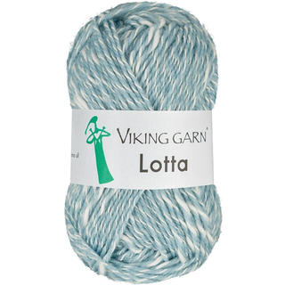 Viking Lotta 228 Lys petrol Indhold: 57% Superwash merinould, 43% bomuld Vægt/længde: 50 g = ca. 110 meter Anbefalede pinde: 3.50-4.00 mm Strikkefasthed: 10 cm = 22 m Vask: 30°C / Tørres fladt.