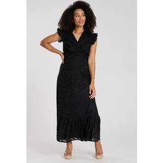 South Beach South Beach Black Zebra Jacquard Wrap Midi Dress