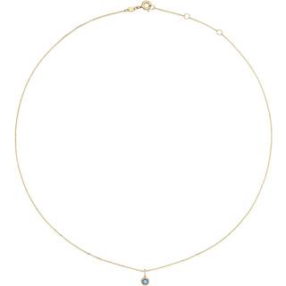 Jackie Gold Grimaldi London Blue Topaz 14 Karat Gold Necklace 585 JKN25.512