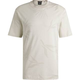 T-shirt i merceriseret bomuld med blomstermønster