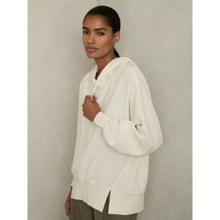 Reiss Reiss Cream Kiara Woven Hooded Top