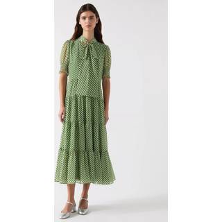 LK Bennett Petite Coco Treetop Birch Slips Neck Georgette KjoleEU 36 (UK 8)
