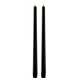 Uyuni Lighting LED Taper kronelys, H32 cm, smooth, 2 pak - Plain black