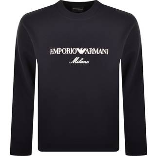 Emporio Armani Crew Neck Logo Sweatshirt Navy