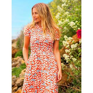 Brakeburn Brakeburn Red 100% Cotton Spring Vine Midi Dress