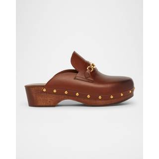 Tom Ford Whitney leather clogs - brown - EU 38