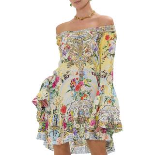 Camilla Flor FantÃ¡stica floral silk minidress - yellow - S