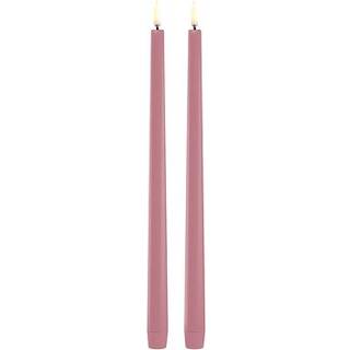 Uyuni Lighting LED Taper kronelys, H32 cm, smooth, 2 pak - Dusty rose