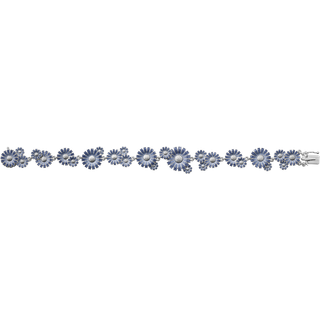 DAISY Armbånd (str. ML), Georg Jensen, Sterlingsølv belagt med rhodium / Blå emalje
