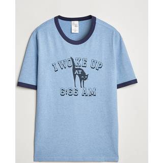 Nudie Jeans Ricky Printed Ringer T-Shirt Blue Melange