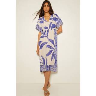 Monsoon Monsoon Dina Palm Tryk Midi Kjole - Stor