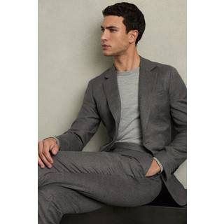 Reiss Reiss Grey Melange Degree Sb Slim-Fit Wool-Blend Suit Blazer