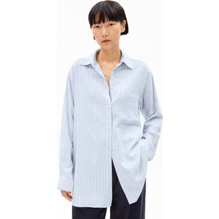 ARMEDANGELS Women's Maalgaa Lino Striped Bluse Damer størrelse XL farve grå