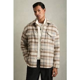Reiss Mellish Ternet Overshirt i børstetBlendMiddel