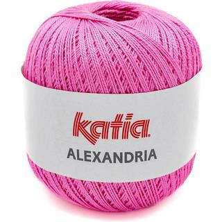 Katia Alexandria 37 Lyserød Indhold: 100% merceriseret bomuld Vægt/længde: 100 g = ca. 400 meter Anbefalet hæklenål: 1.75-2 mm Vask: Finvask 30º / Tåler ikke tørretumbling.