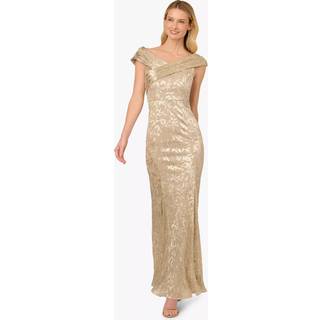 Adrianna Papell Adrianna Papell Gold Foil Leaf Mermaid Gown