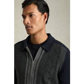 Reiss Tennant Wool Ensfarvet Cardiganmed lynlåsX-Large