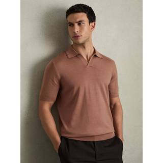 Reiss Duchie poloshirt i merinould med åben kraveMiddel