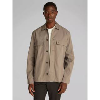 Boxy Twill Overshirt - Grey - M