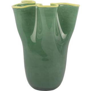 Vase Ruffles Ø23cm glas grøn