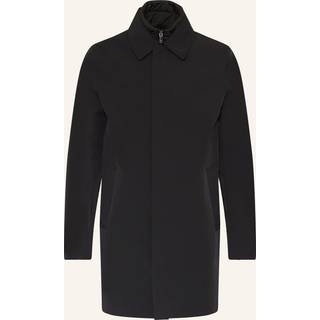Reiss Reiss Black Logan Hybrid Removable Funnel Neck Overcoat