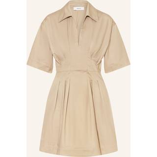 Reiss Reiss Neutral Rosalie Cotton Pleated Shirt Dress