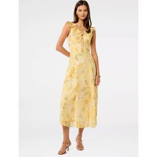 Forever New Forever New Gold Lenny Godet Printed Midi Dress
