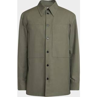 Jil Sander Compact Cotton Overshirt Olive