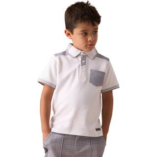 Angel & Rocket Angel & Rocket White Kane Colourblock 100% Cotton Polo Shirt