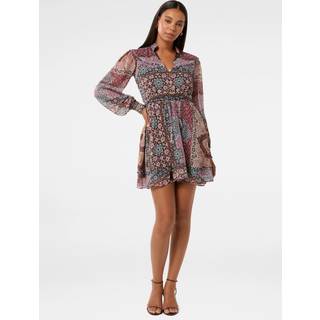 Forever New Forever New Brown Sonny Frill Trim Mini Dress