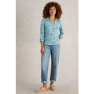 White Stuff White Stuff Blue Annie Jersey 100% Cotton Shirt