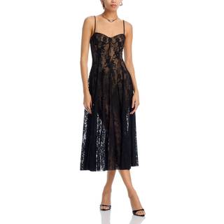 Norma Kamali Floral lace slip dress - black - L