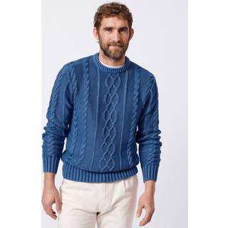 Aubin Aubin Blue Lenton Cotton Crew Jumper