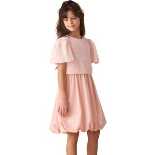 Angel & Rocket Angel & Rocket Pink Ottilie Puff Ball Angel Sleeve Dress