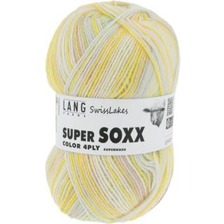 Lang Yarns Super Soxx Color 4-ply 392 Indhold: 75% ny uld, 25% polyamid Vægt/længde: 100 g = ca. 420 meter Anbefalede pinde: 2.5-3.5 mm. Strikkefasthed: 10 x 10 cm = 30 m x 41 p Vask: Maskinvask 40 ℃ / Kan tørretumbles / Brug aldrig skyllemiddel.