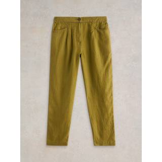 White Stuff White Stuff Green Rowena 100% Linen Trousers