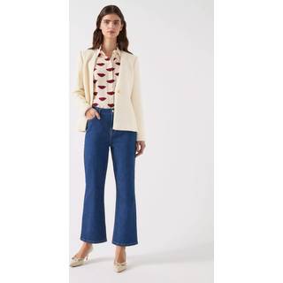 LK Bennett LK Bennett Cream Chloe Cotton Blend Tweed Single Breasted Jacket