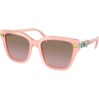 Swarovski Kvinde SK6041 104114 Solbriller Acetat Rosa Brun Geometrisk Normal Skygge