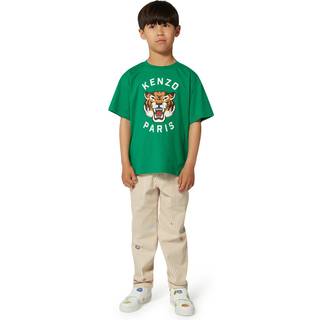 KENZO KIDS KENZO KIDS Green Short Sleeve Tiger Print Logo T-Shirt
