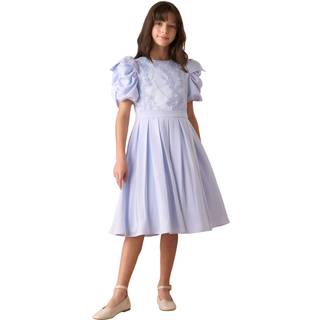 Angel & Rocket Angel & Rocket Blue Coralie Embroidered Bodice Dress