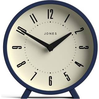 Jones Clocks 'Venus' Desk Clock - Modern Round Design i blå stilfuld retro Look til hyldebord Mantel eller sengen