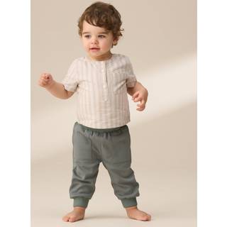 Angel & Rocket Angel & Rocket Natural Sonny 100% Cotton Woven Shirt Bodice with Trousers Set