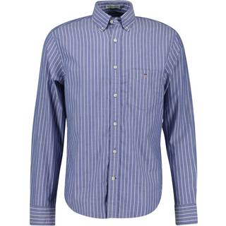Brushed Twill Stripe Skjorte, College Blue, 3XL