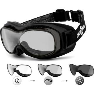 CHILLOUT RIDER | Motorradbrille, Überbrille, Motorrad-Sonnenbrille, Bikerbrille, winddicht, selbsttönend | CR006-as (phototrope Gläser)