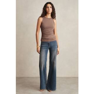 Reiss Reiss Mink Madelynne Ruched-Side Jersey Top