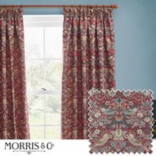 Morris & Co Morris & Co. Berry Strawberry Thief Jacquard Pencil Pleat Curtains