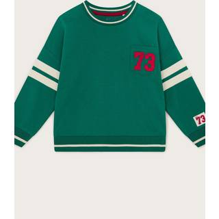 Monsoon Monsoon Green Varsity Stripe 100% Cotton Sweatshirt